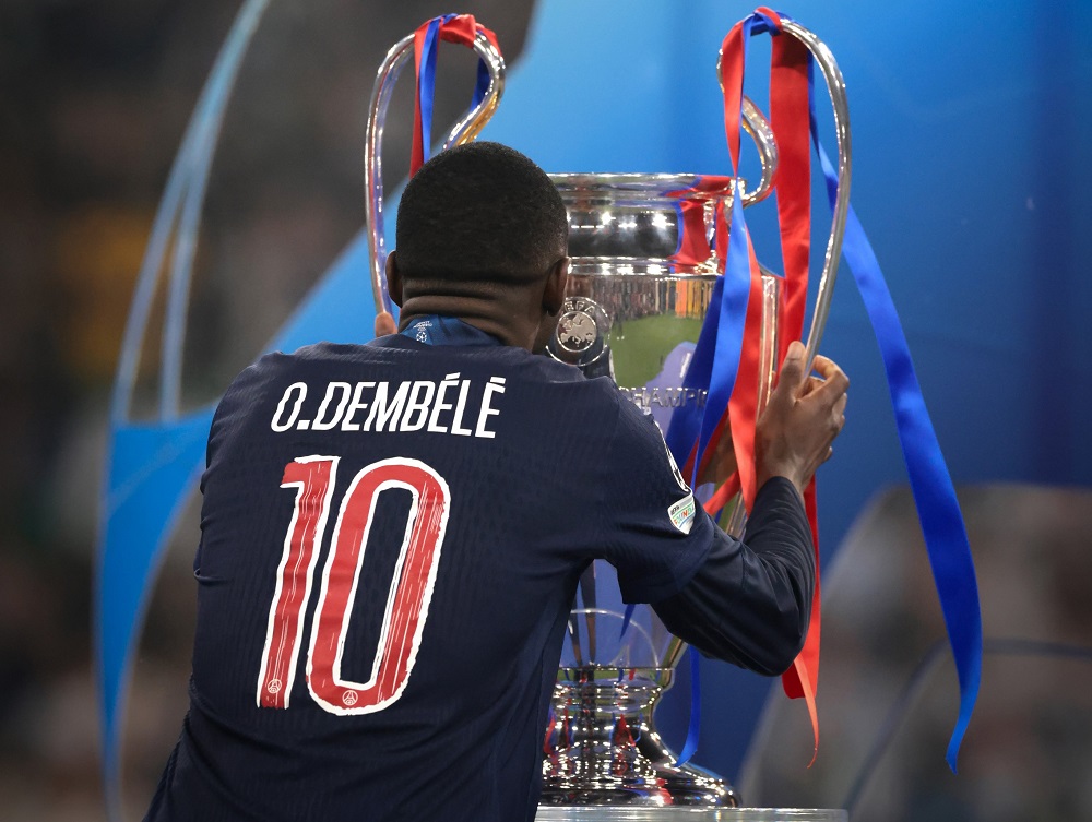 Dembélé campeón de la Champions anterior con el PSG