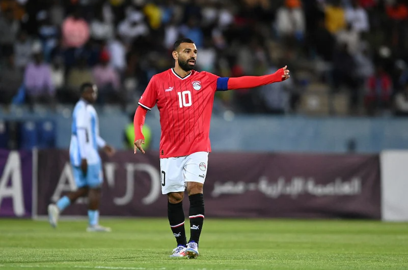 Salah jugando con su selección