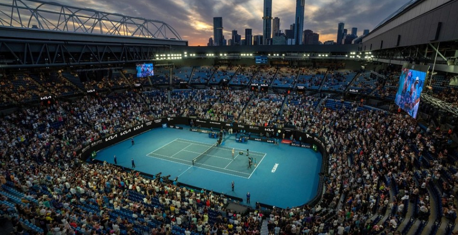 La cancha del Australian Open y su único color azul